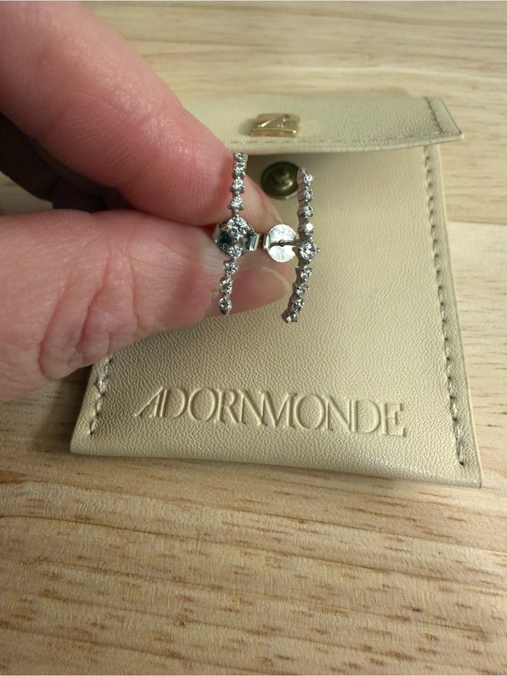 Adornmonde Silver Crystal Hoop Earrings - Silver